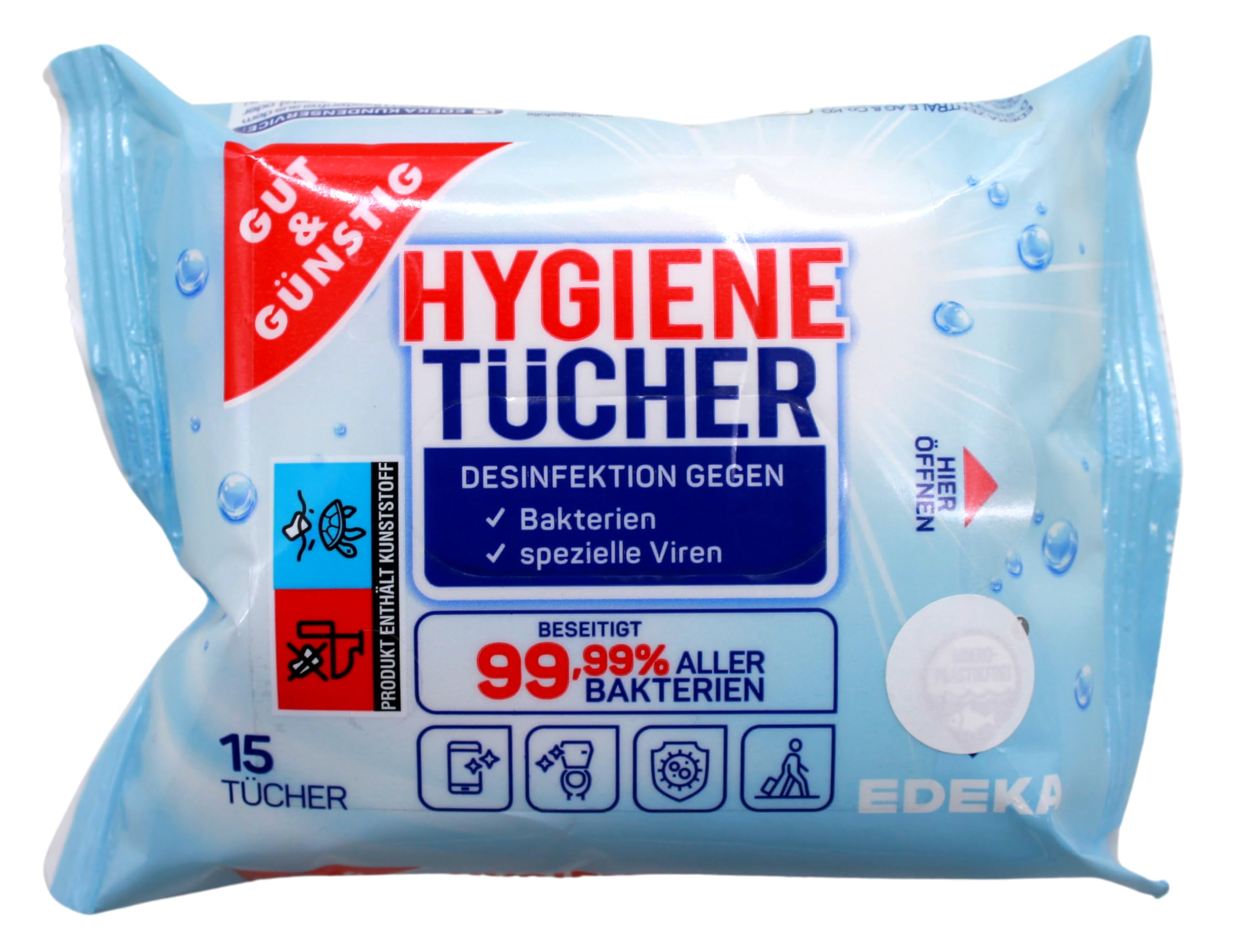 Edeka Gut & Günstig Hygienetücher 15 Stück, 20er Pack (300 Stück)