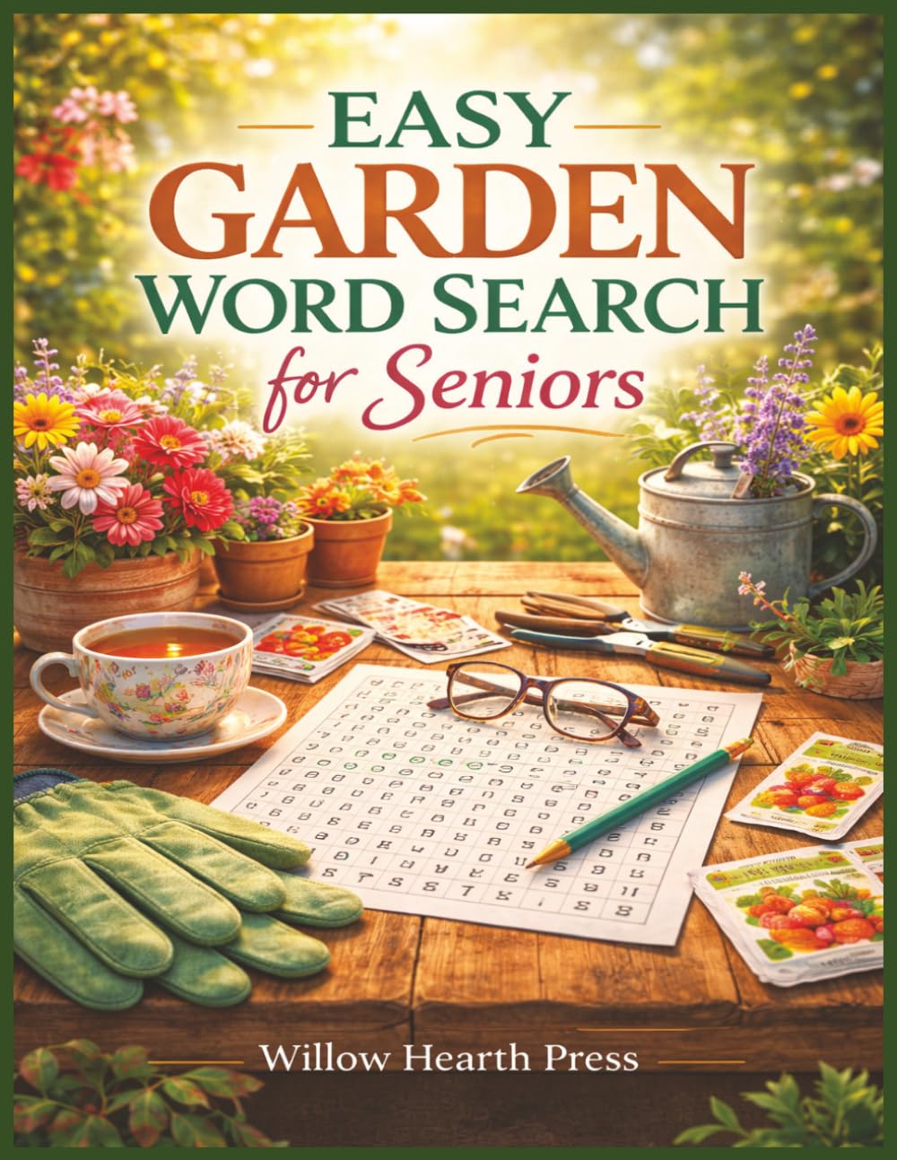 Easy Garden Word Search for Seniors: 100 Easy Large Print Garden Word Search Puzzles