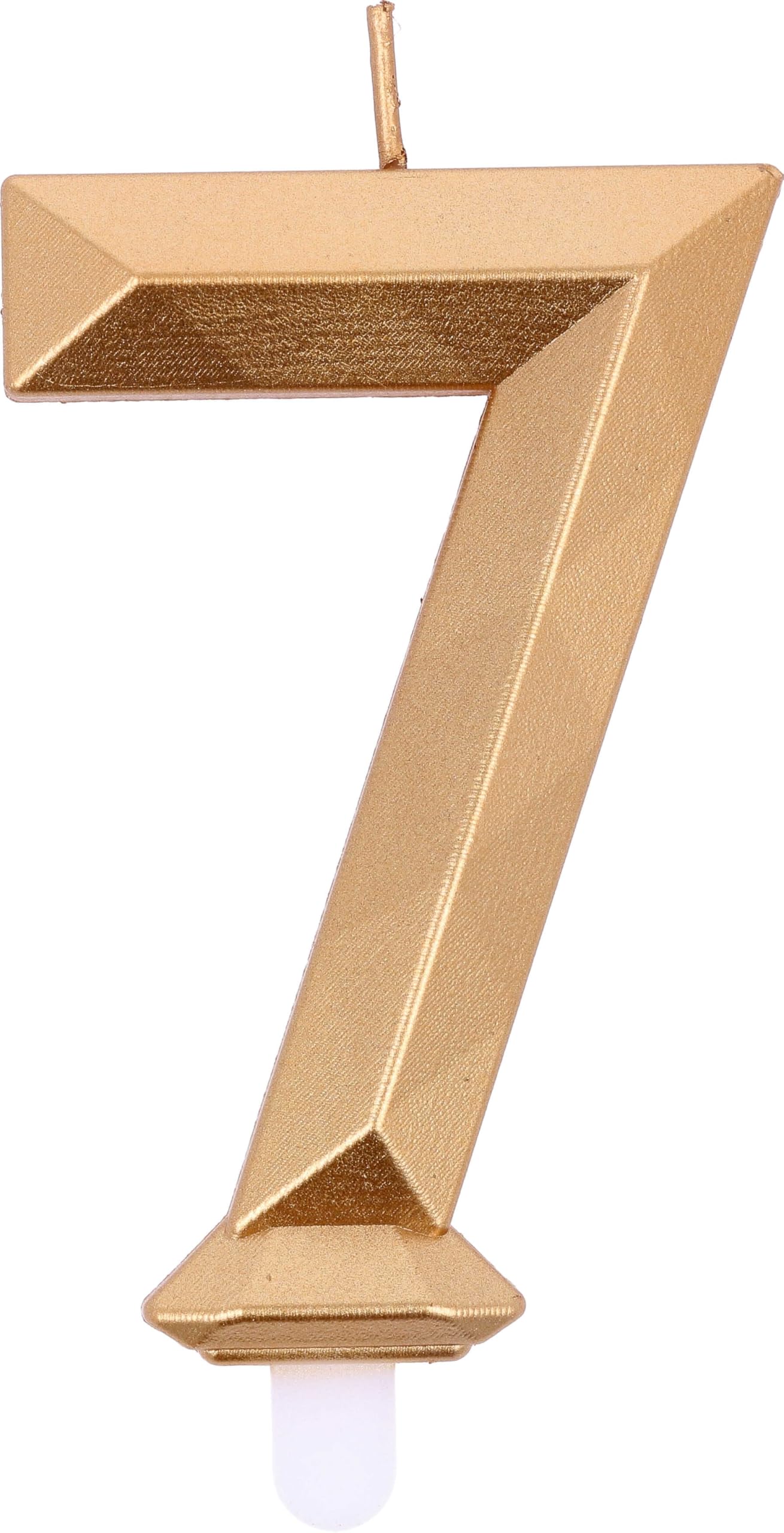 Graziano Candelina Compleanno Numero 7 Sette In Cera Diamond Gold Oro H 7,5 Cm