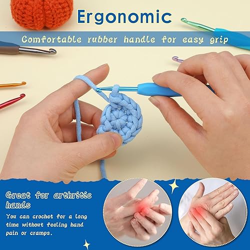 Miniatura 63 de Pnytty Kit de ganchillo para principiantes, bolsa de kit de ganchillo para principiantes, kits de punto para principiantes de ganchillo