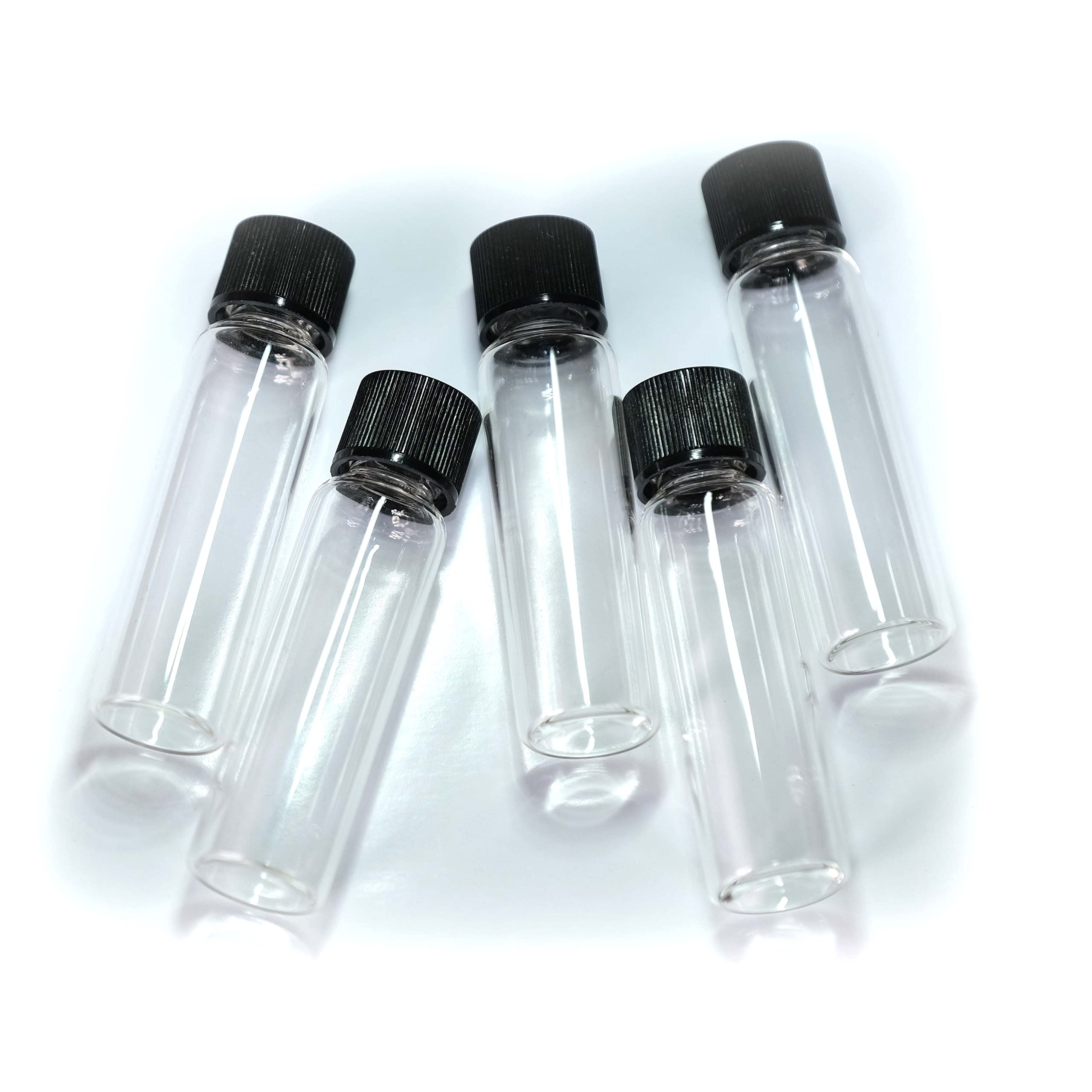 Shc Web Black 5 X 3.5Ml Empty Glass Bottle With Screw Cap - Clear Sample Vial Tubes
