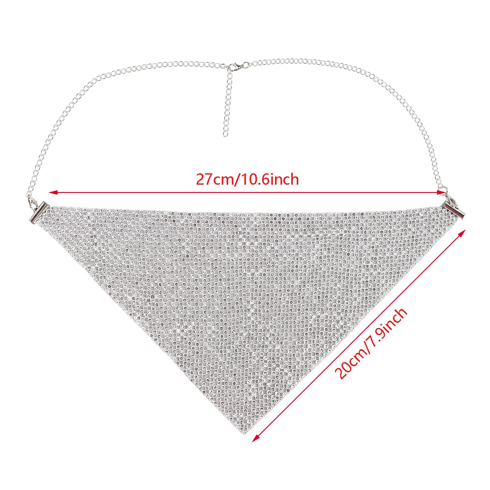 Faxianther Sparkly Rhinestones Mesh Half Face Mask Modern Bling Crystal Face Chain Belly Dance Punk Rock Band Jazz Face Cover Halloween Nightclub Rave Party Masquerade Face Mask Mardi Gras Jewelry - Image 4