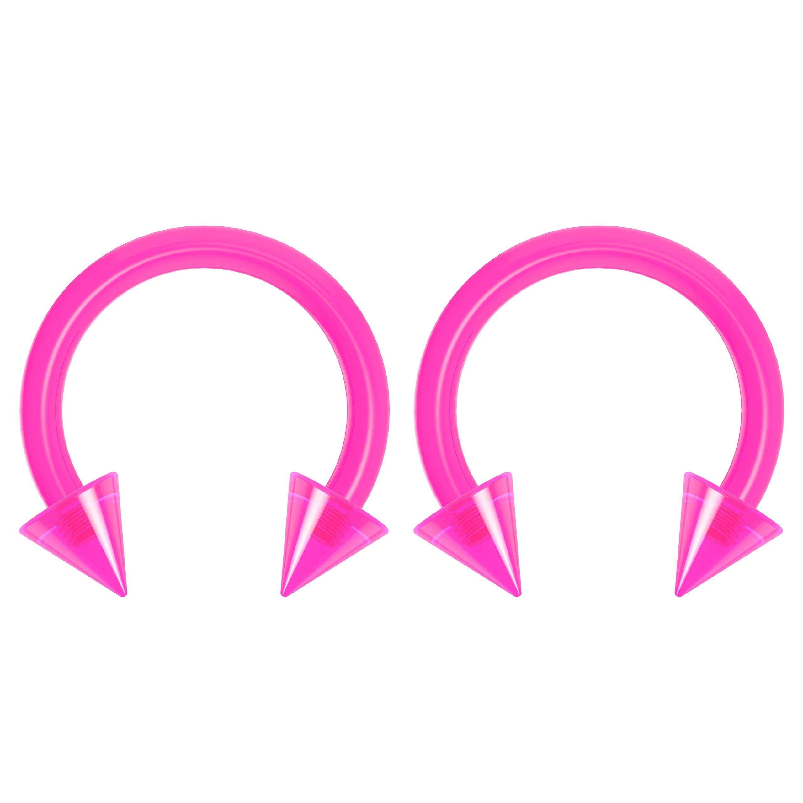 Buy 2pc 16mm DentalGrade Clear Acrylic Pink Horseshoe Bar Hoop 4mm