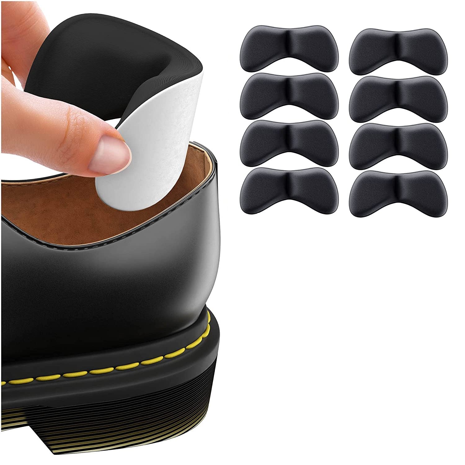MYZON Self-adhesive Unisex Heel Cushion Pads, Grips Liners And Shoe Insoles Prevent Heel Slipping, Rubbing, Blisters, Foot Pain, Improve Shoe Fit (Black)-Pair (4) (B0B25PTN2H) Amazon Price History, Amazon Price Tracker