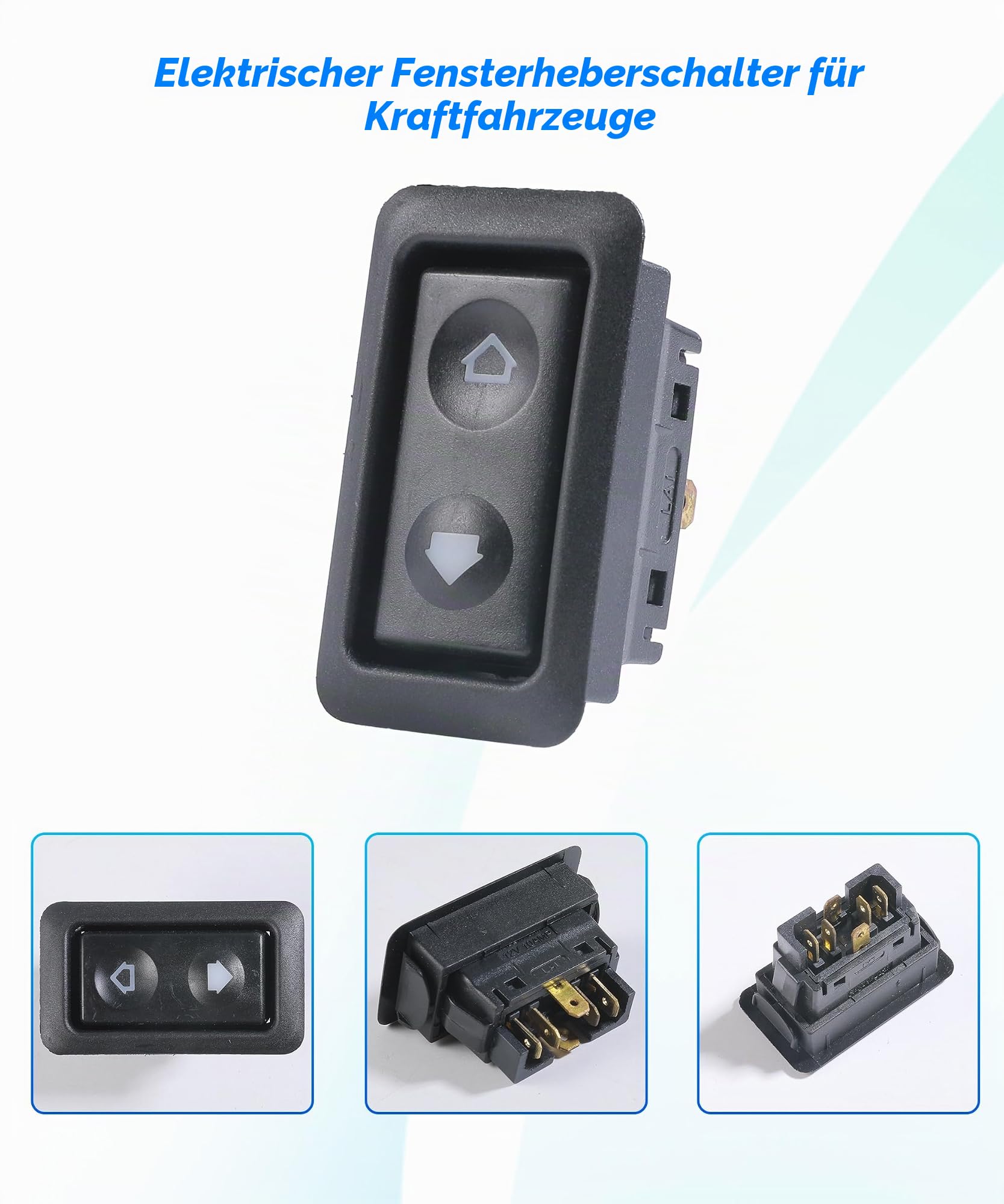 Auto Fensterheber Schalter Tasten Reparatur,6 Pins 12/24V SPST Fensterheber Schaltelement,Elektrischer Fenster Schalterabdeckung