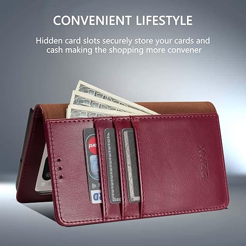 Miniatura 2 de ZZXX Funda tipo cartera plegable para Google Pixel con bloqueo RFID con ranura para tarjetas, cierre magnético, funda protectora de cuero para Pixel