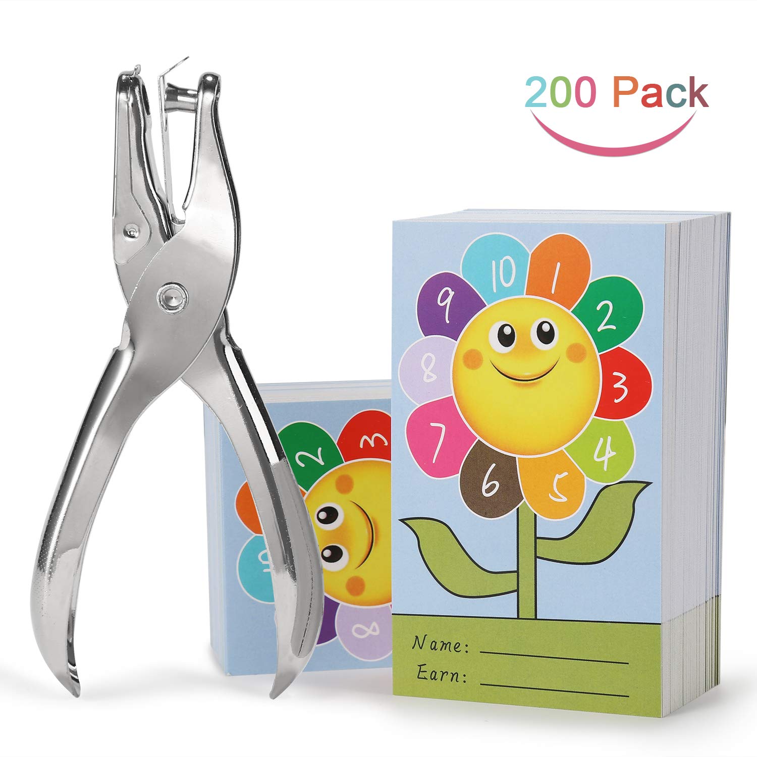 ONEDONE Punch Cards 200 Pack Incentive Reward Cards for Classroom ...