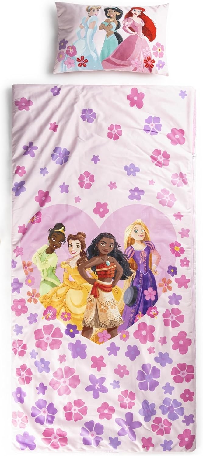 Jay Franco Disney Princess Slumber Bag & Pillow Set, 54 x 27 in