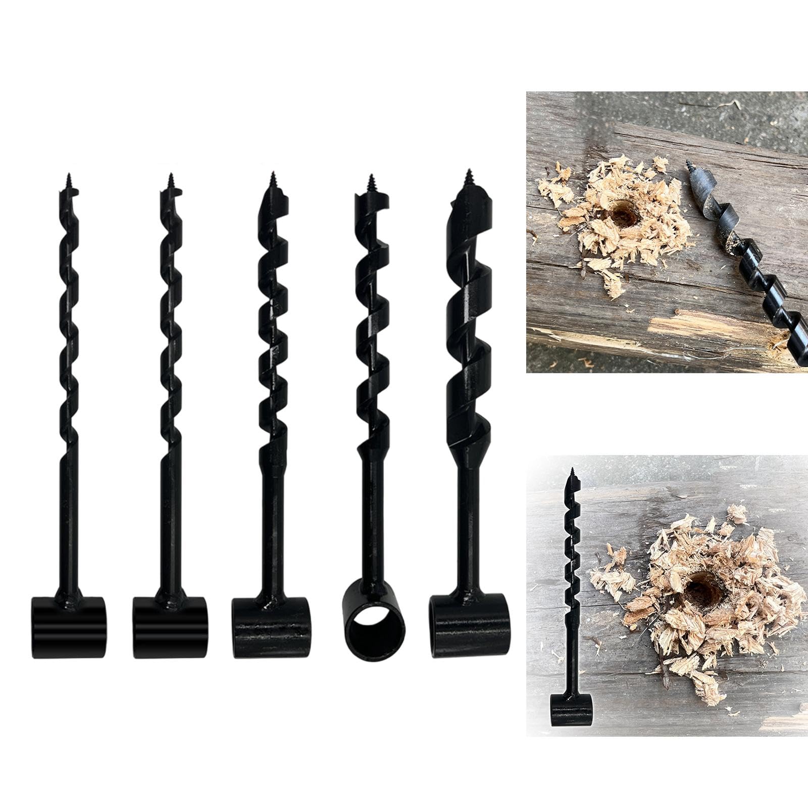 Sharplace Llave de Serpiente Manual, Broca para Madera, Broca para Madera, Acero Al Carbono Multiusos, Herramienta Manual de Alta Resistencia para Perforar Aguj, 5 Piezas