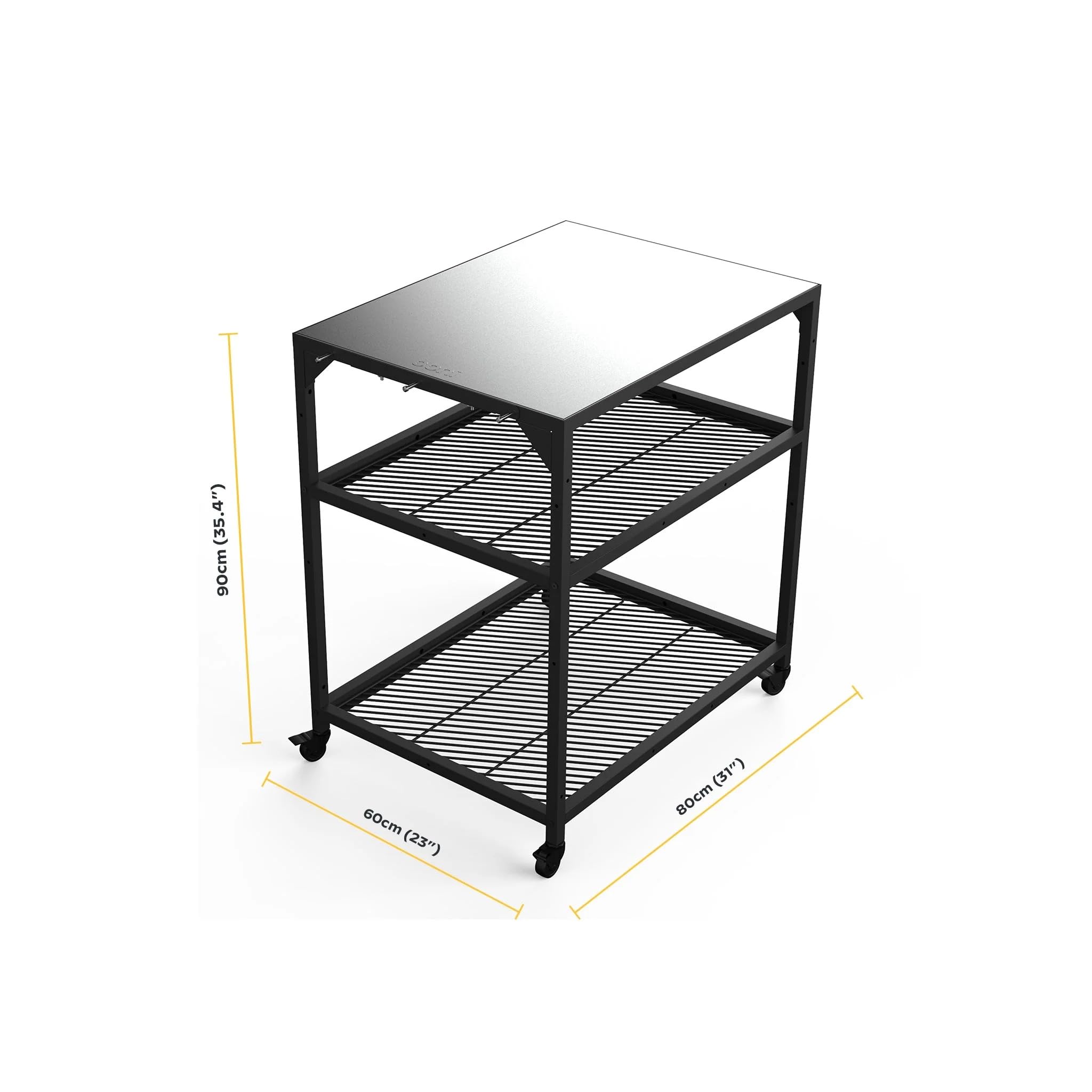 Ooni Tavolo modulare medio per esterni, 89 x 55 x 89 cm, supporto per forno per pizza, carrello per barbecue, stazione per pizza all'aperto