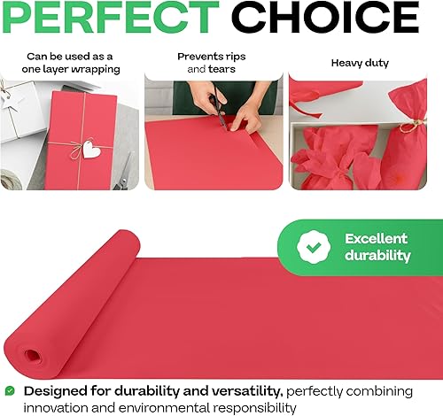 Vista 20 de Rollo de papel kraft marrón de 24 x 2160 pulgadas (180 pies), paquete de 4 – Papel de embalaje marrón hecho en Estados Unidos de 30 libras de grosor