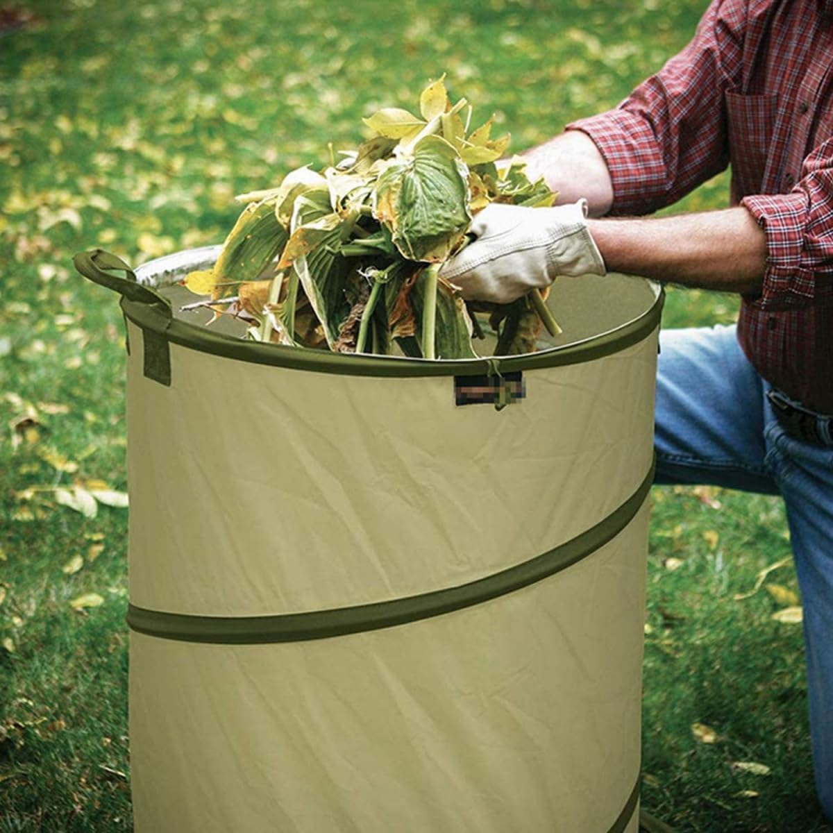 Garden Waste Bags, 10/24/30 Gallon Heavy Duty Garden Waste Bags, Foldable Camping Recycling Bags for Leaf, Trash, Debris, Garden Camping with Handle-10 Gallon