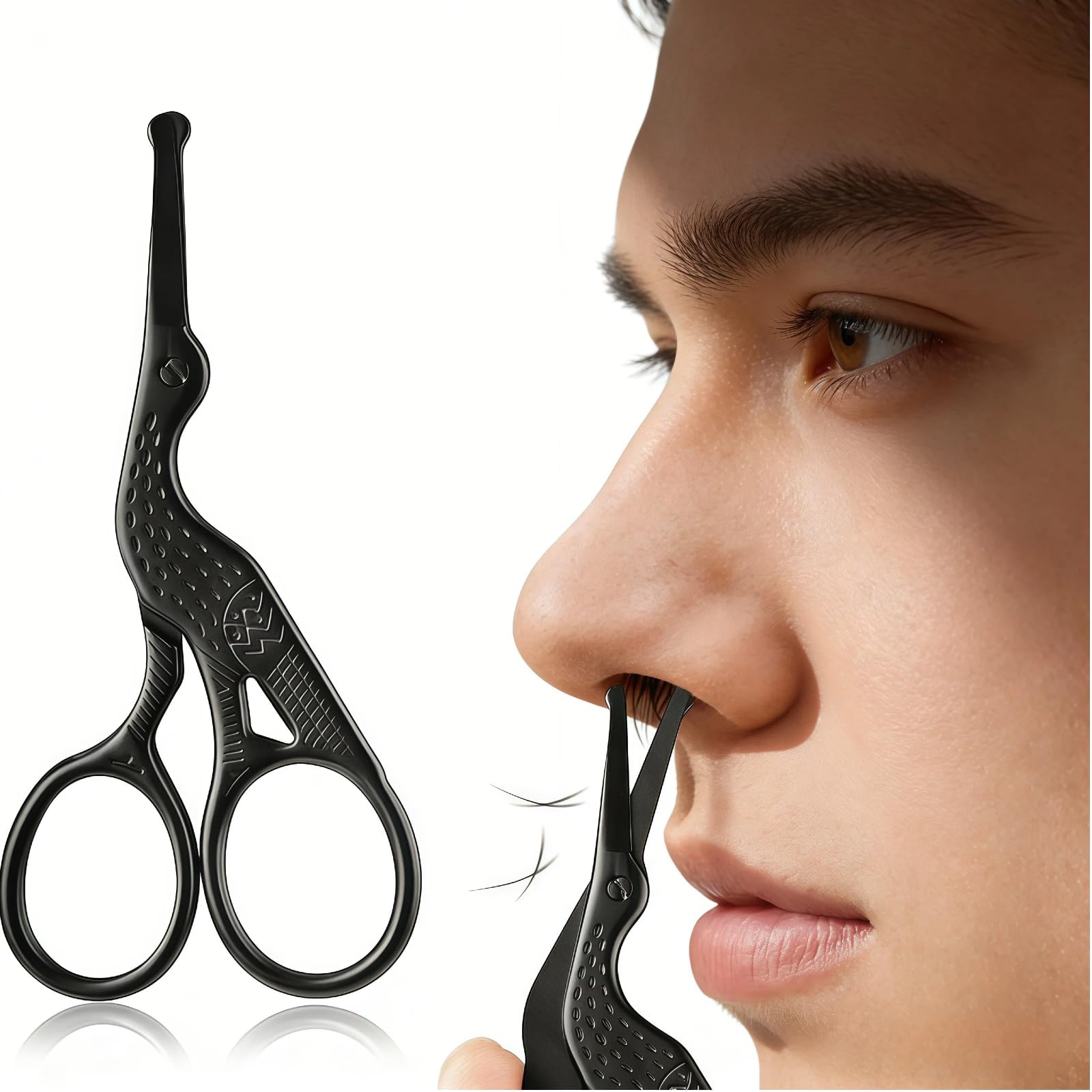 Round Head Stainless Steel Nose Hair Scissors Stork Type Beauty For Eyebrows Beard Ear Hair Men and Women