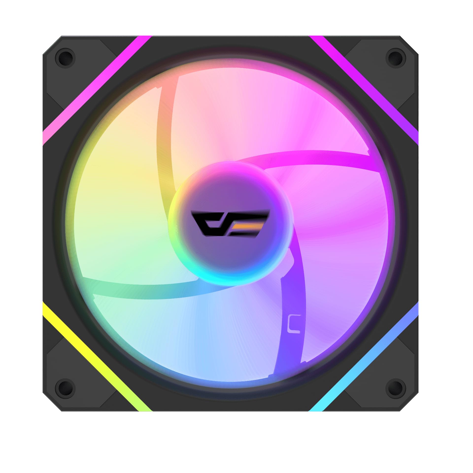 DarkFlash DM12Pro Ventola ARGB PWM 120 mm, Nero, 1800 giri/min, 65 m³/h, 25 dB, 2,5 W, confezione da 3