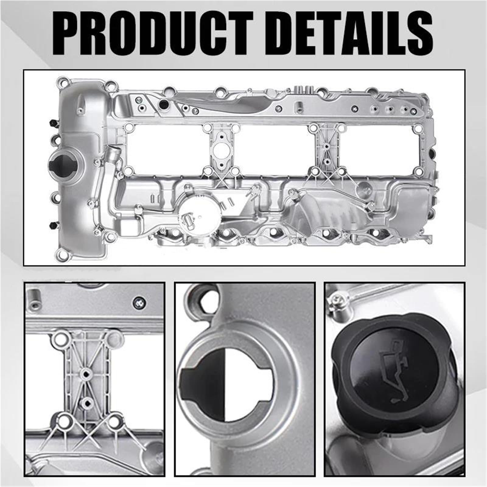 Coperchio valvole a bilanciere Motore in Alluminio con Guarnizione per BMW N55 3.0L 135i 335i 535i 640i 740i X3 X5 X6 535ix Drive 11127570292
