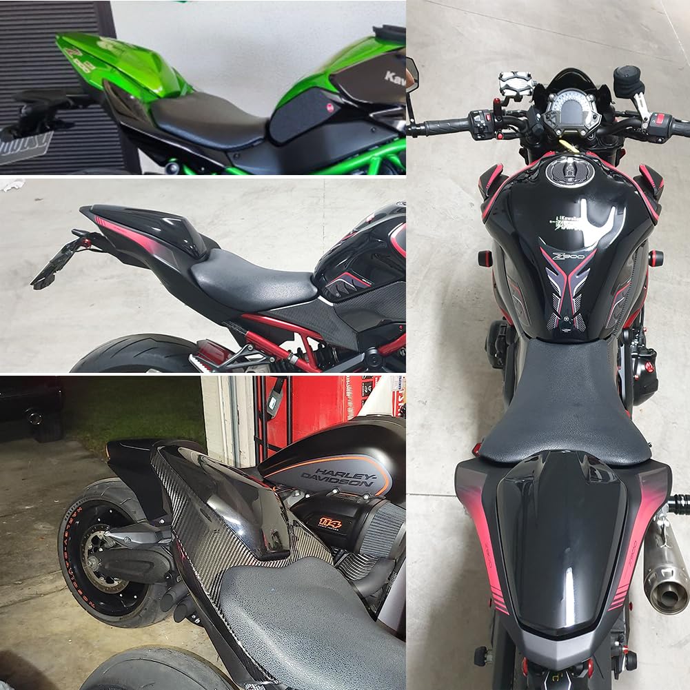 Motocicleta Z900 Pasajero trasero Pillion Asiento individual Cobertura ABS duro Carenado Sección trasera Joroba para Z H2 H 2 (2020-2023) Z HS SE (2021-2023) Z 900 Z-900 (2017-2023) (Negro)