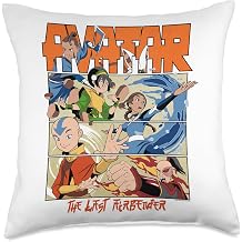 Avatar Gaang Aang Zuko Toph Katara Sokka Momo Split Comic Throw Pillow