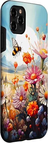 Vista 30 de Funda para iPhone 13 Pro Lively Bee en Sunny Meadow of Wildflowers