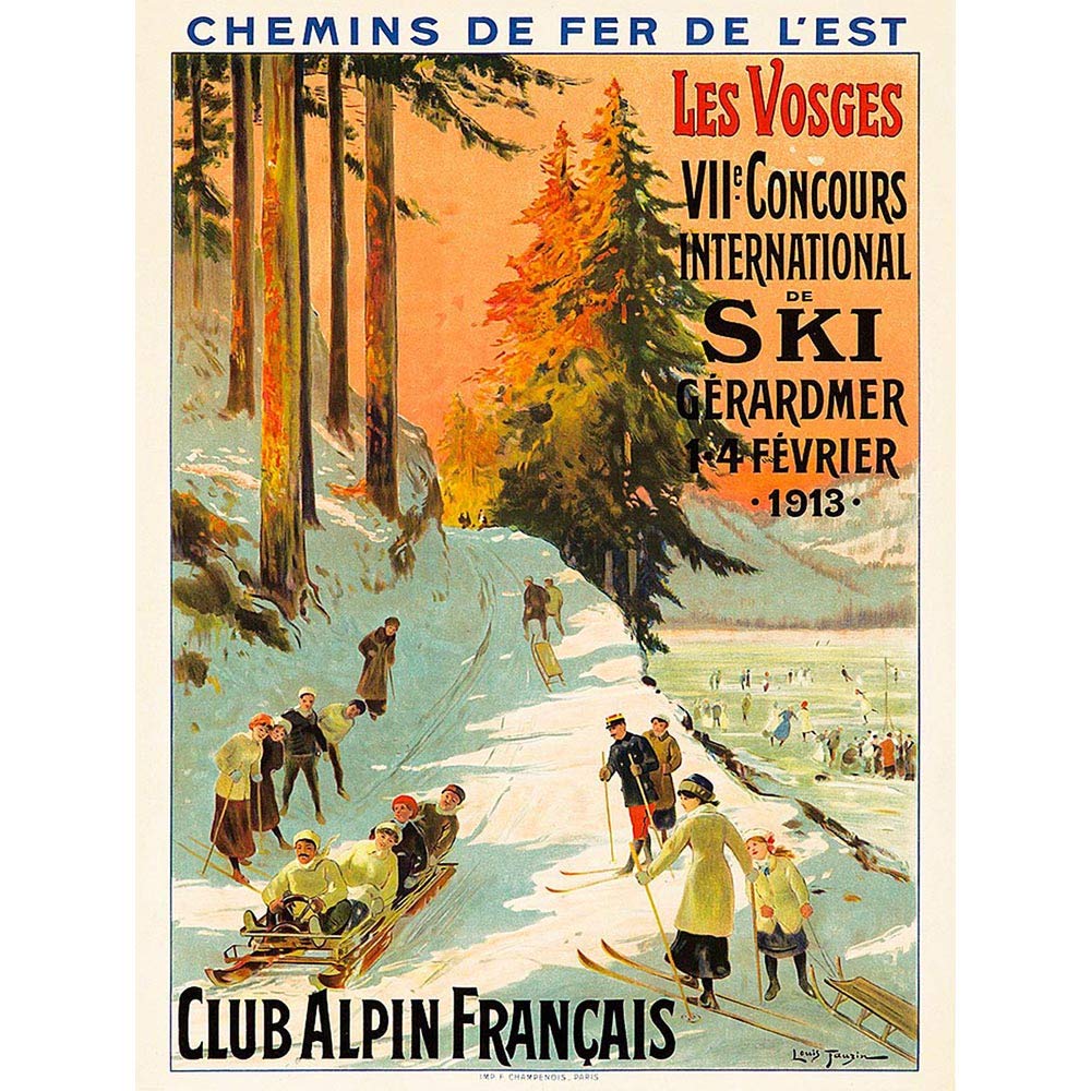 Wee Blue Coo Advert Ski Contest Vosges France Alpine Club Winter Sport Art Print Poster Wall Decor 12X16 Inch