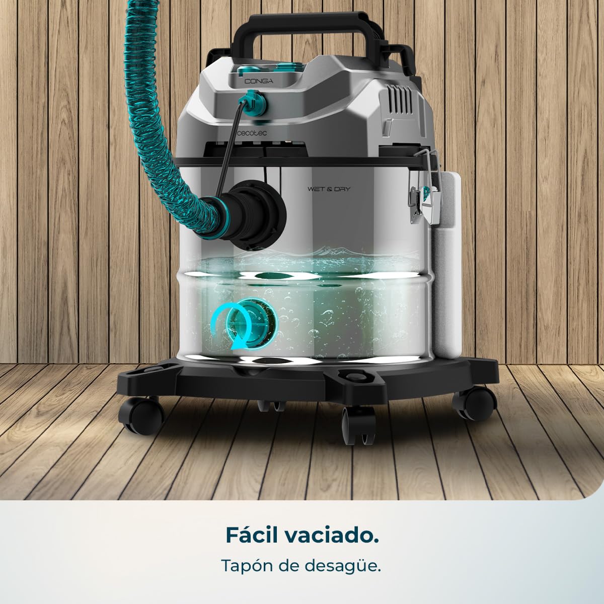 Cecotec Aspirador Sólidos, Líquidos, Tapicerías y Alfombras con Cable Conga CarpetClean 20000 Pro Ultra. 1600W, 21kPa de Potencia, Función 2 en 1, Capacidad 20L, Kit Accesorios, Radio de Acción 7m