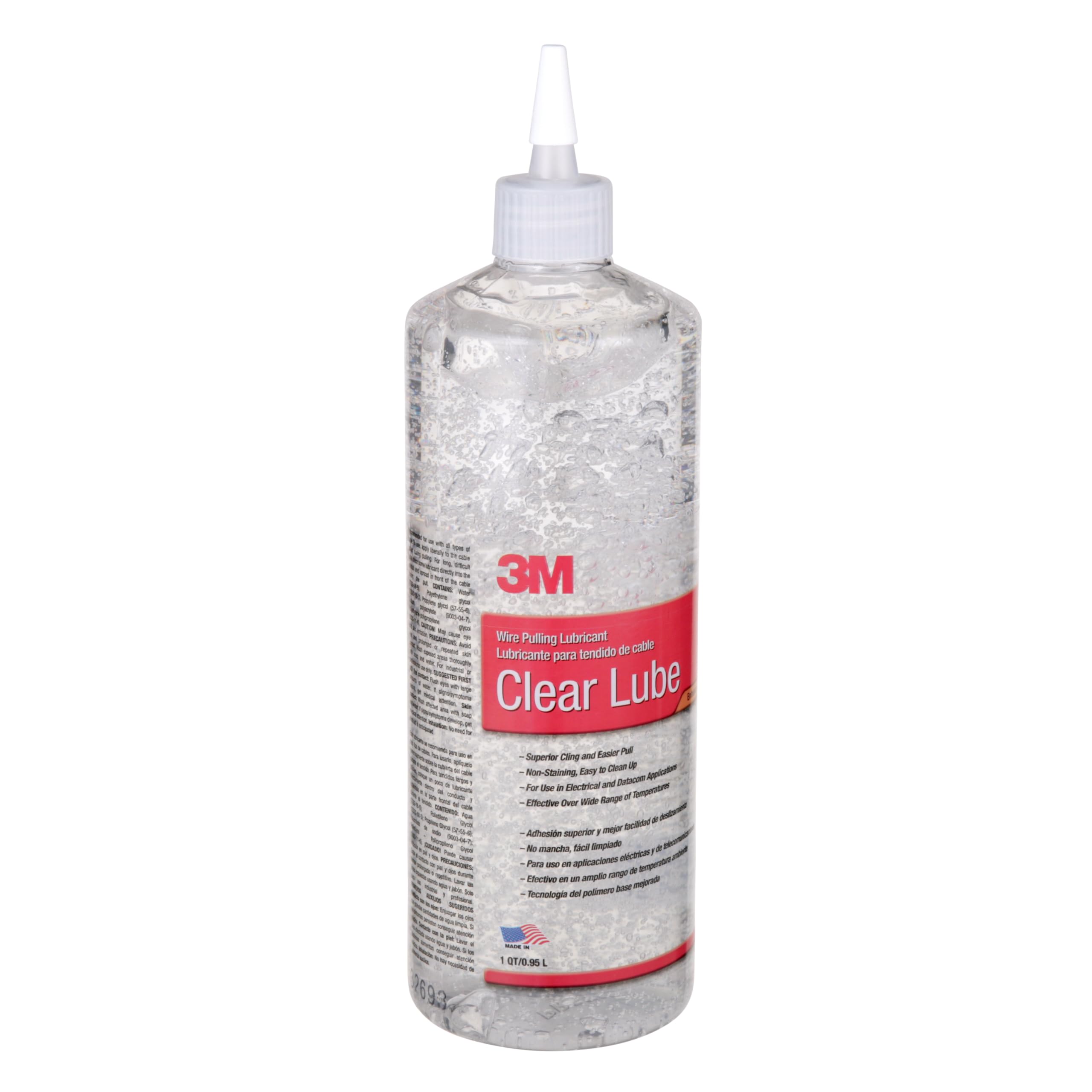 3M Wire Pulling Lubricant WLC-QT, 1 Quart, Clear Colorless Gel