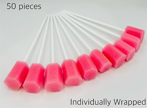 Miniatura 2 de 50 hisopos desechables para el cuidado bucal, color rosa, de 6 pulgadas, estériles, sin sabor, para limpieza de encías bucales, hisopos dentales