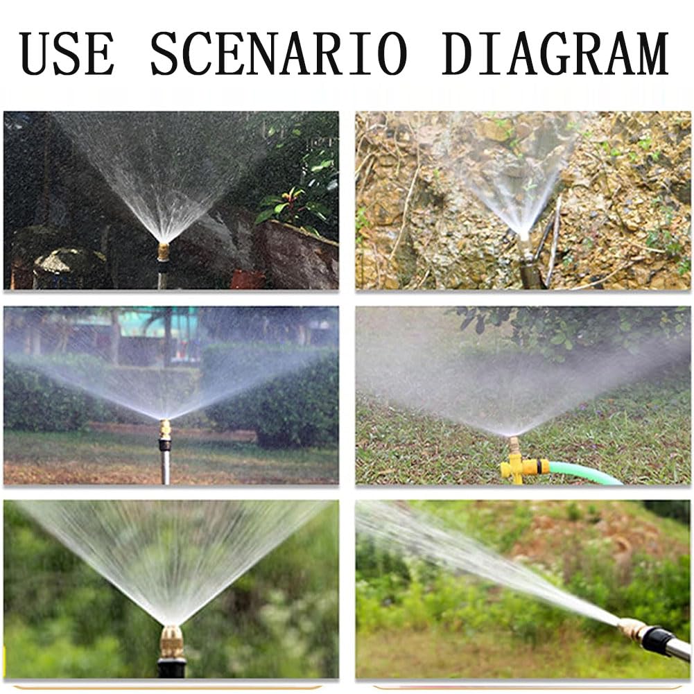 Boquillas rociadoras de latón, aspersor de riego de bala de alta presión ajustable de 1/2 pulgada, spray de 360 grados, paquete de 5 o 10 unidades para uso en jardín al aire libre