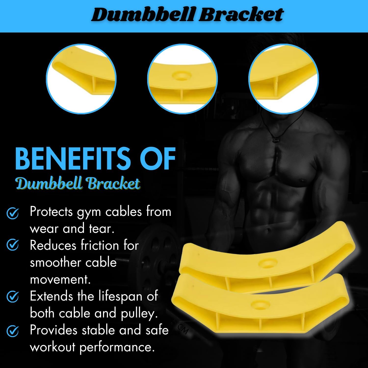 MRT SPORTS Dumbbell Rack Saddles (Pack of 30) - Heavy-Duty Plastic Replacement Brackets for Dumbbell Stand, Gym Weight Storage Organizer - Yellow 2