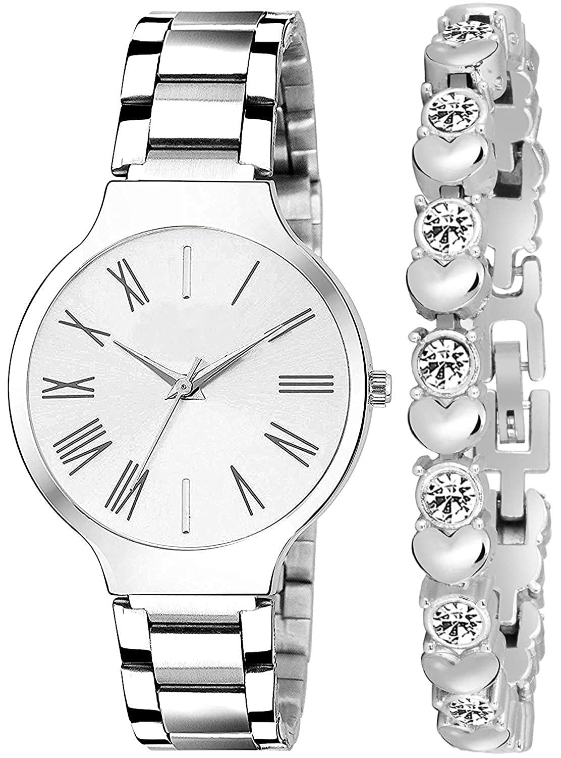 FROZIL Analog White Dial Watch and Bracelet Combo for Girls and Womens (B09NNV1VLL) Amazon Price History, Amazon Price Tracker