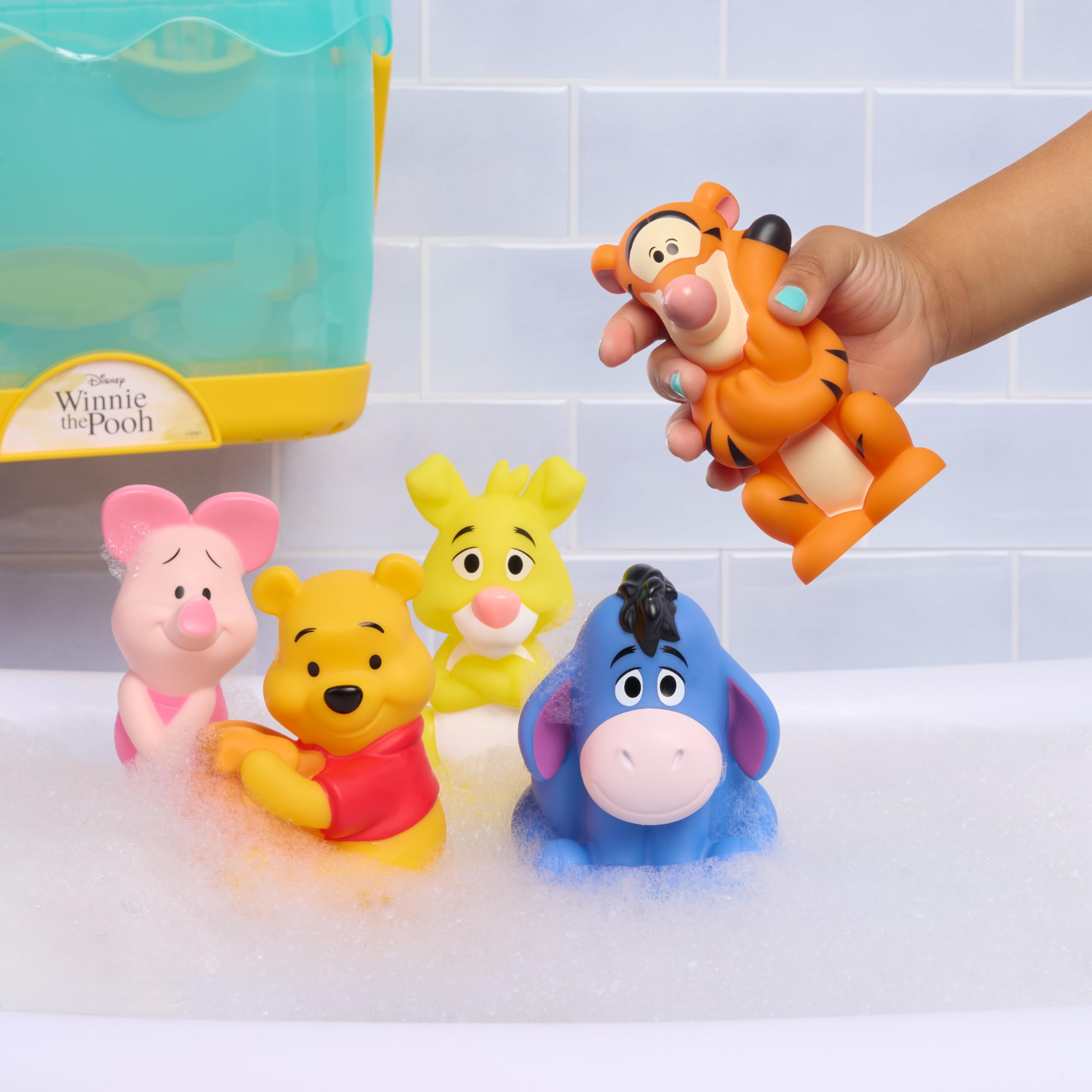 Disney Winnie the Pooh Bath Caddy, 6-pieces, 5 Bath Toy Figures Sealed for Safety, Attaches to Wall, Bath Toy for Fans, Girls, Boys, Kids, Ages 3 and Up — view 2