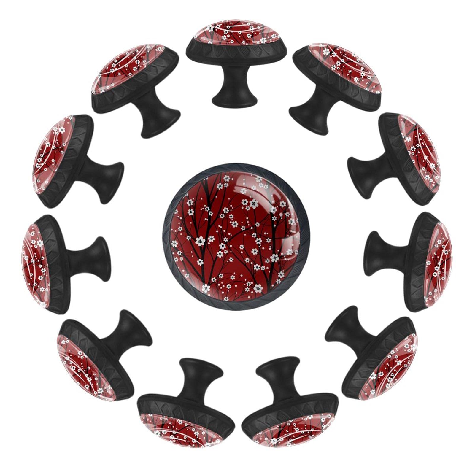 Boutons de tiroir ronds Prune japonaise 35 mm au design minimaliste pour meuble