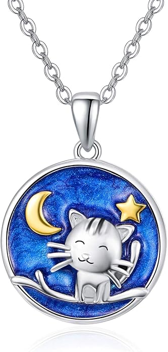 エントリー最大P14倍以上 マルチカラーネコネックレス○スターリング