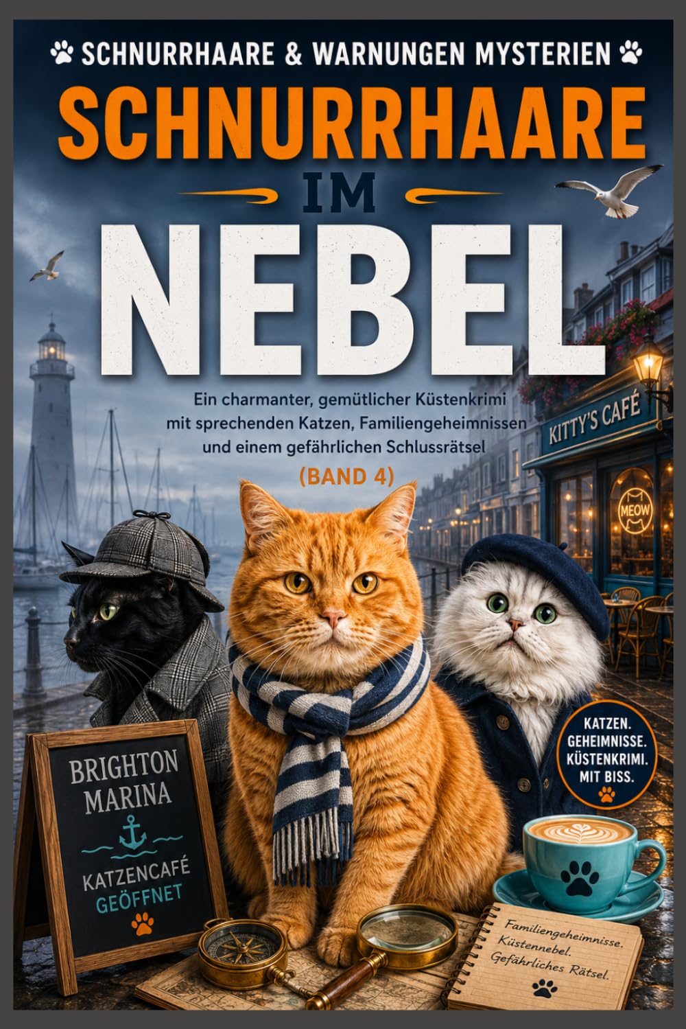 Schnurrhaare im Nebel: Ein charmanter, gemütlicher Küstenkrimi mit sprechenden Katzen, Familiengeheimnissen und einem gefährlichen Schlussrätsel (Band 4) (Schnurrhaare & Warnungen Mysterien)