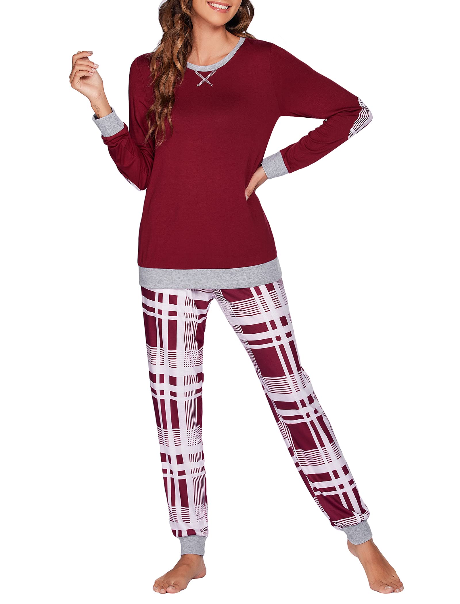 UNibelle Pigiami Donna Lungo Invernale Pigiami Manica Lunga Pigiami Sleepwear Set S-XXL