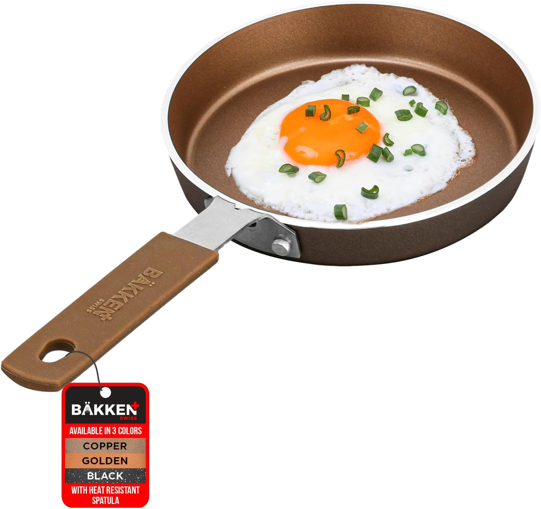 2-Piece Mini Nonstick Egg Pan & Omelet Pan – Egg Pan [5.5''] with Copper/Golden Non-Stick, Skillet, Eco-Friendly –for Eggs Pancakes, for All Stoves - Non Toxic
