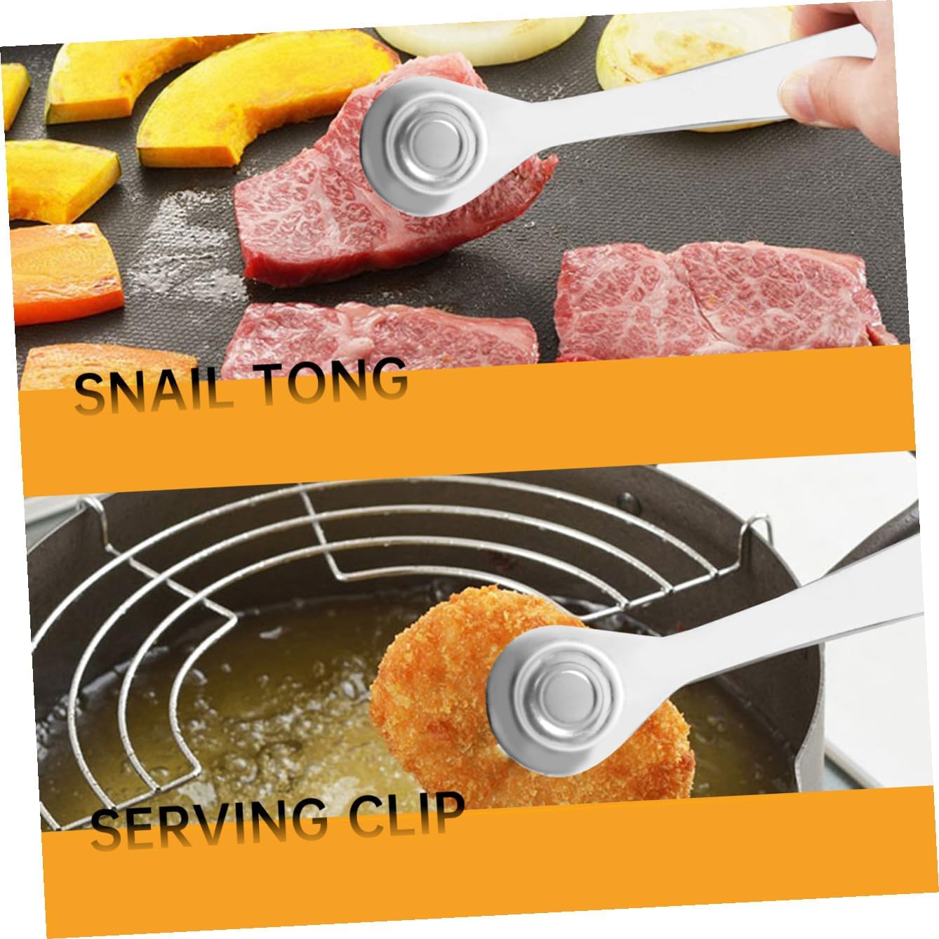 6 Pcs Stainless Steel Snail Tongs Ergonomic Kitchen Gadgets for Food Serving Ice Tongs and Round Head for Shellfish and Towel Use