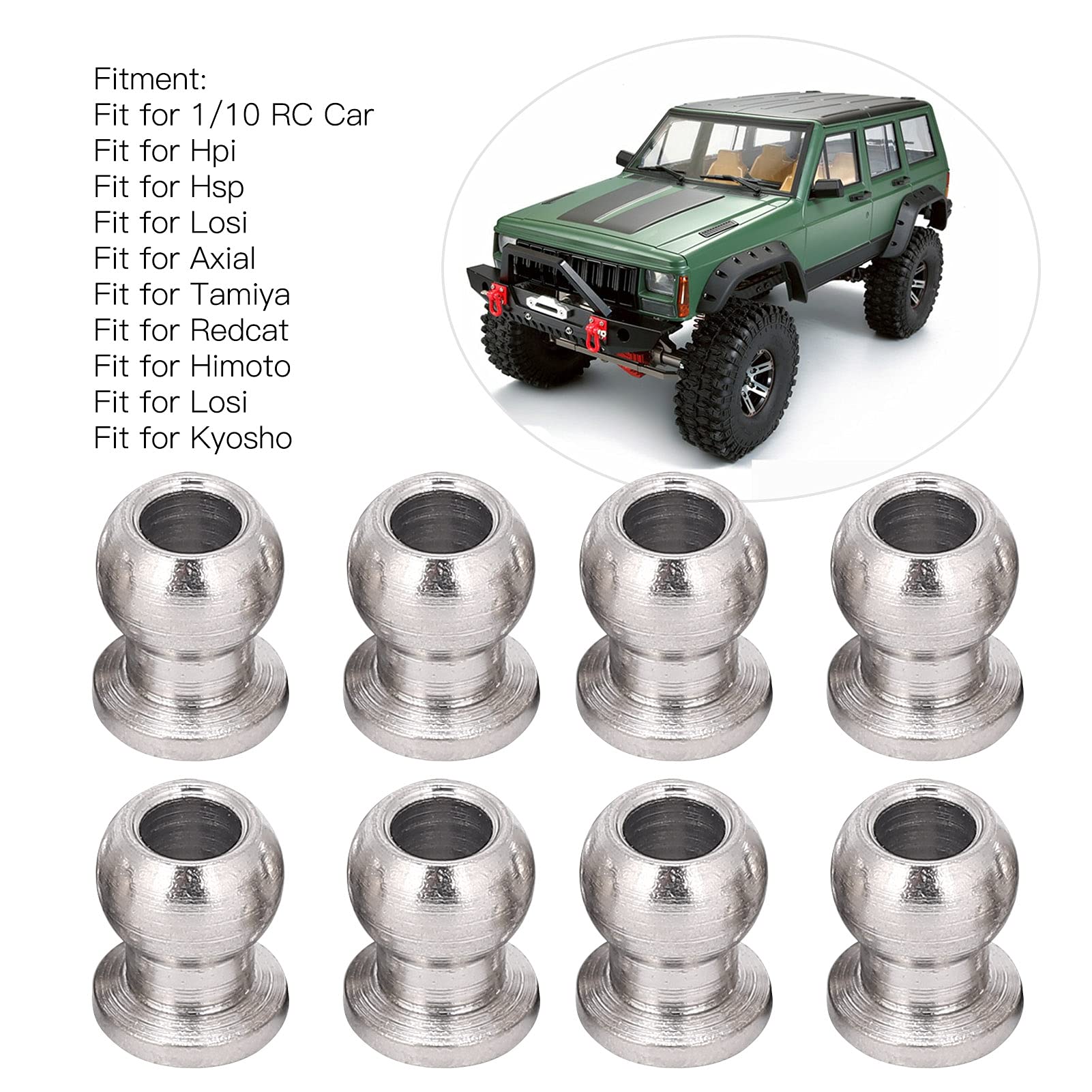Runup 10 Stück M2 Kugelkopfhalter RC Auto - Spurstangenköpfe Für TRX4 SCX10 D90 Wraith Modelle