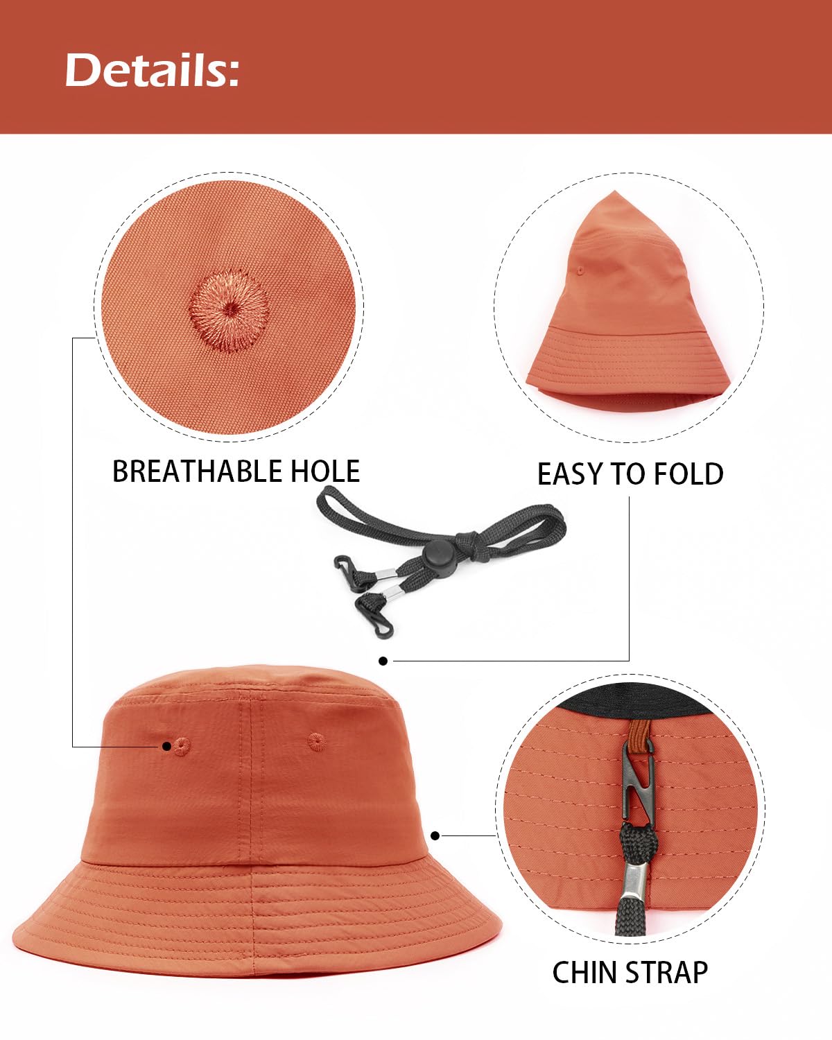 Feng Shui， L/XL/XX-Große schnell trocknende Eimerhüte, großer UV/UPF 50-Angelhut, übergroßer Sonnenschutz, Leichter Sommer-Outdoor-Wanderhut