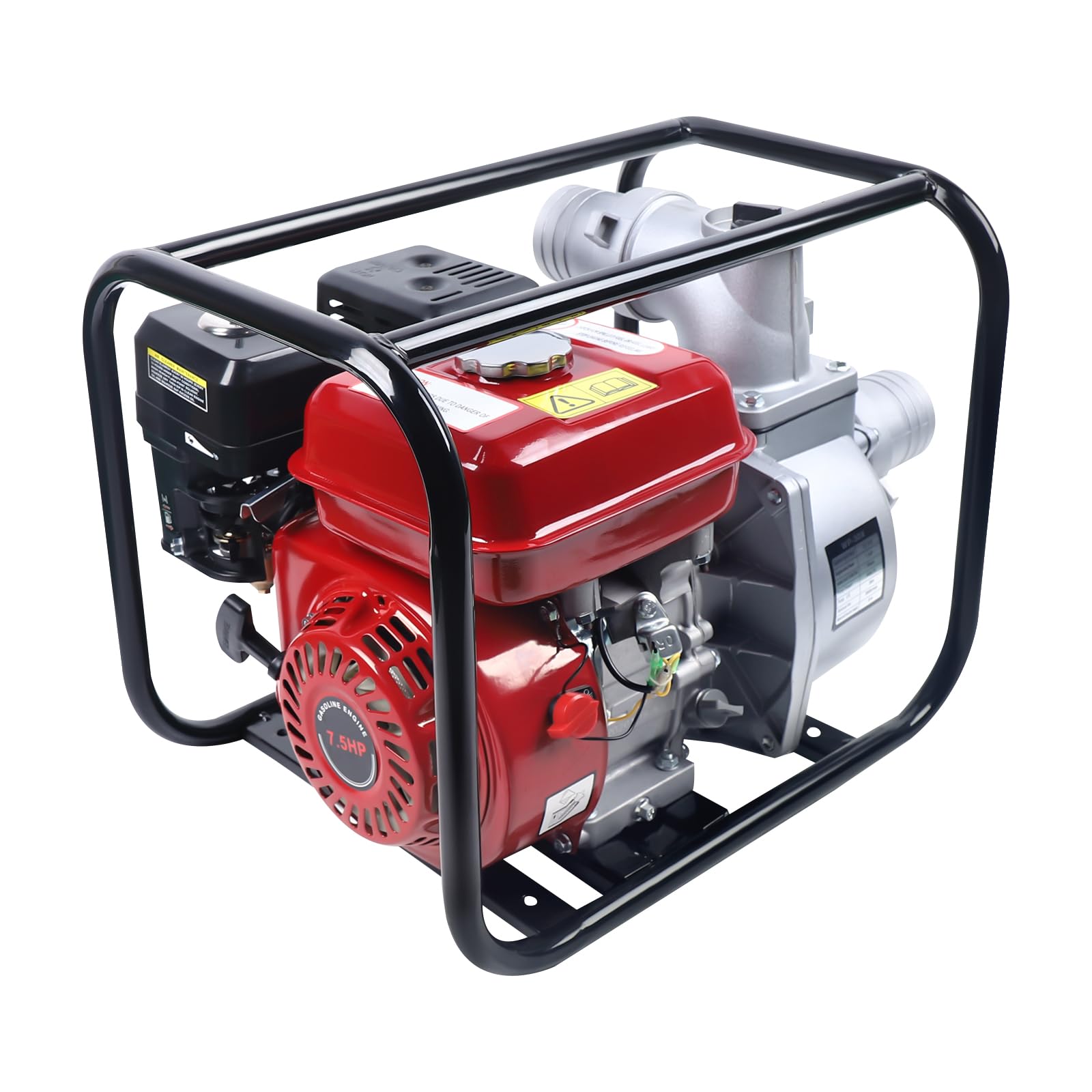 LyeXD7.5HP 3" Gas Water Semi-Trash Pump, 3000W High Pressure Sump Pump Garden Irrigation Water Transfer Pump, Red