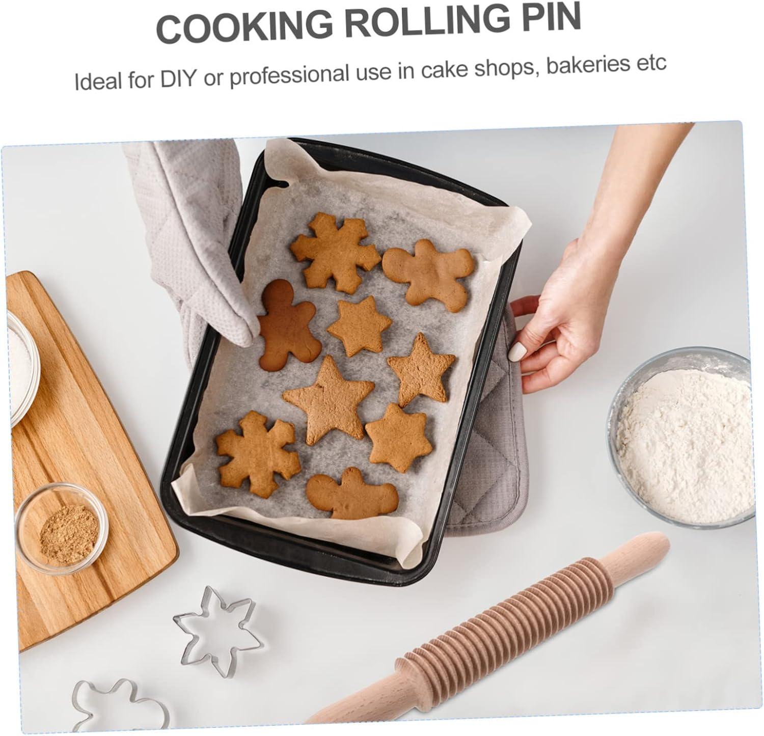 Bakery Equipment,Rolling Pin,1pc Rolling Pin Lines Noodle Cutting Roller Spaghetti Dough Roller for Baking Pasta