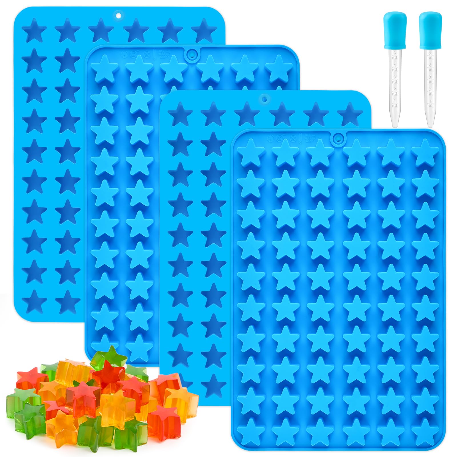 JOERSH Star Candy Molds, 240 Cavities, 4Pcs