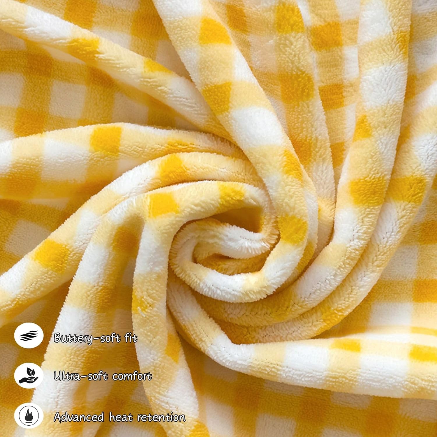 ZIQINPSQ Luxury Flannel Fleece Fitted Sheet Queen | 15" Deep Pocket Microfiber Bedding | Elastic Bottom (Yellow)