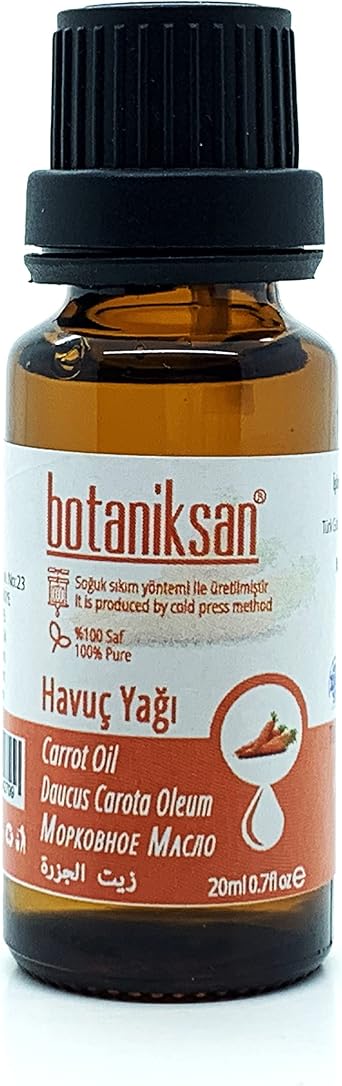 Botaniksan Carrot Oil 20ML Cold Pressed, Pure, Natural, Additive-Free