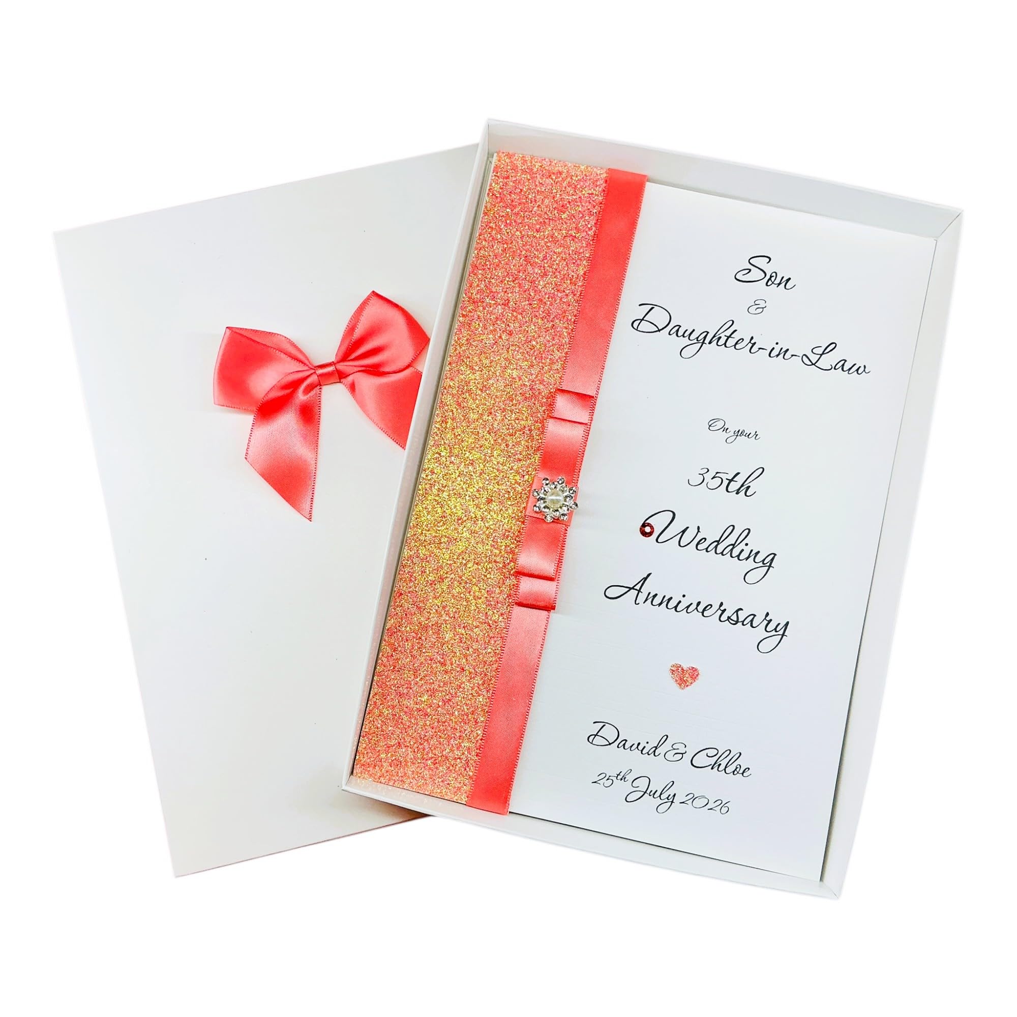 Son & Daughter-In-Law 35th Coral Wedding Anniversary Card - LB 174 โ image 1