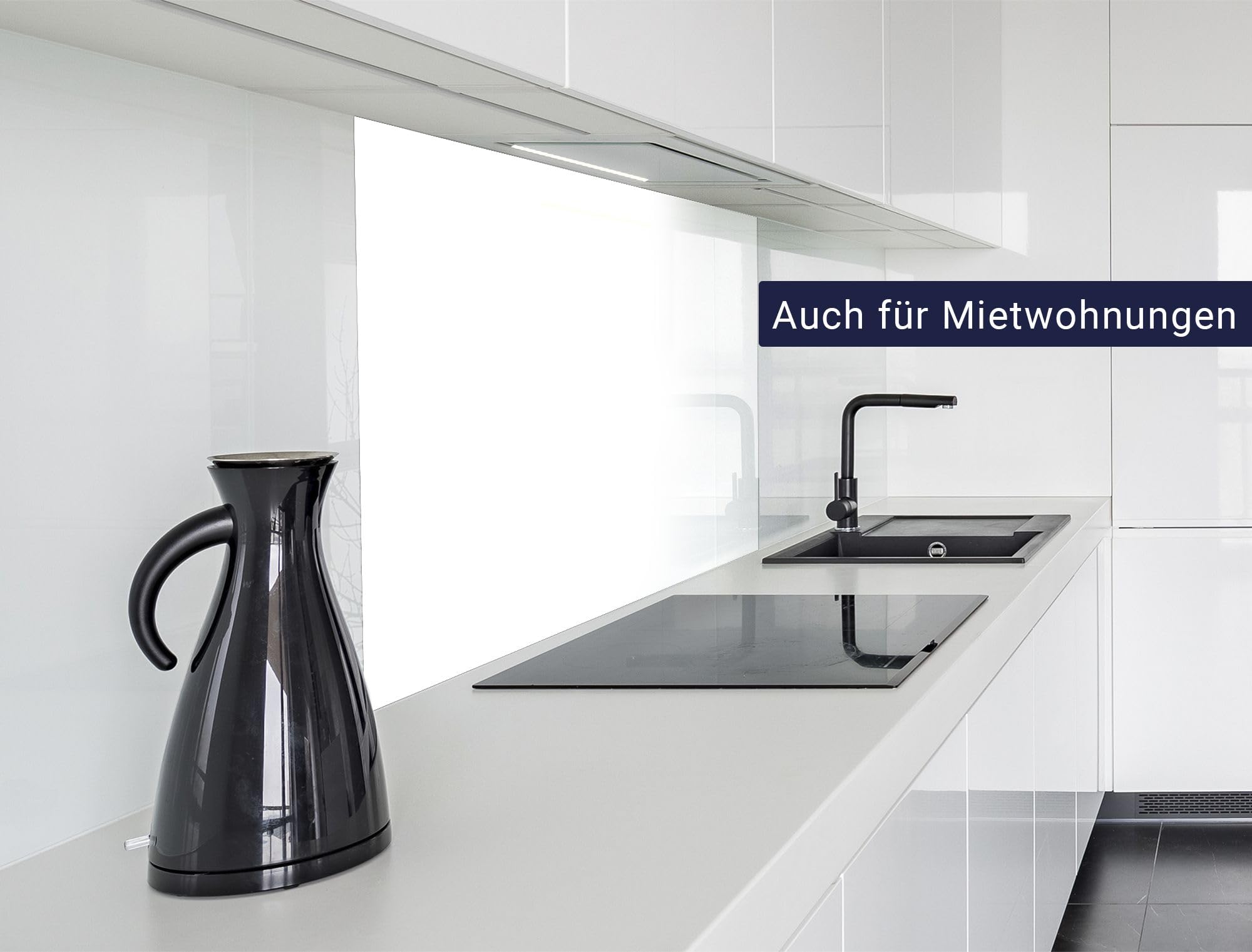 timalo Herd Spritzschutz Wand Platte Spüle, Küche Küchenrückwand Glasoptik | Acryl Glas 2mm | Glasrückwand Acrylglas Rückwandschutz Uni unifarben einfarbig | 80x50cm Pure White, Weiß