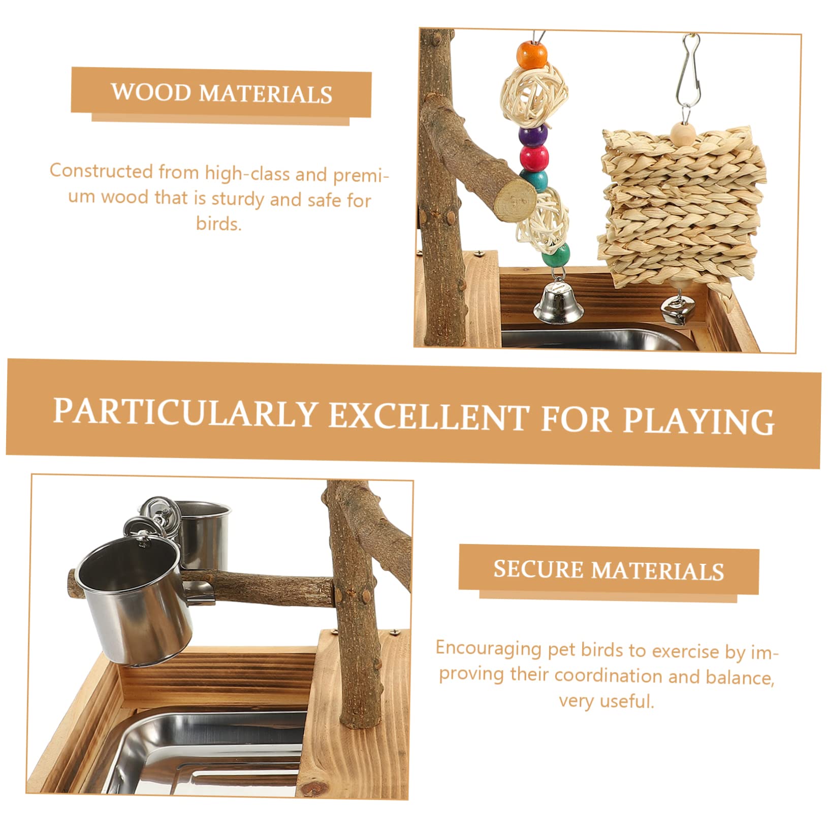 TOYANDONA Soporte de Madera para Aves Accesorio para Jaula de Periquitos Juguete para de Instalar y Resistente