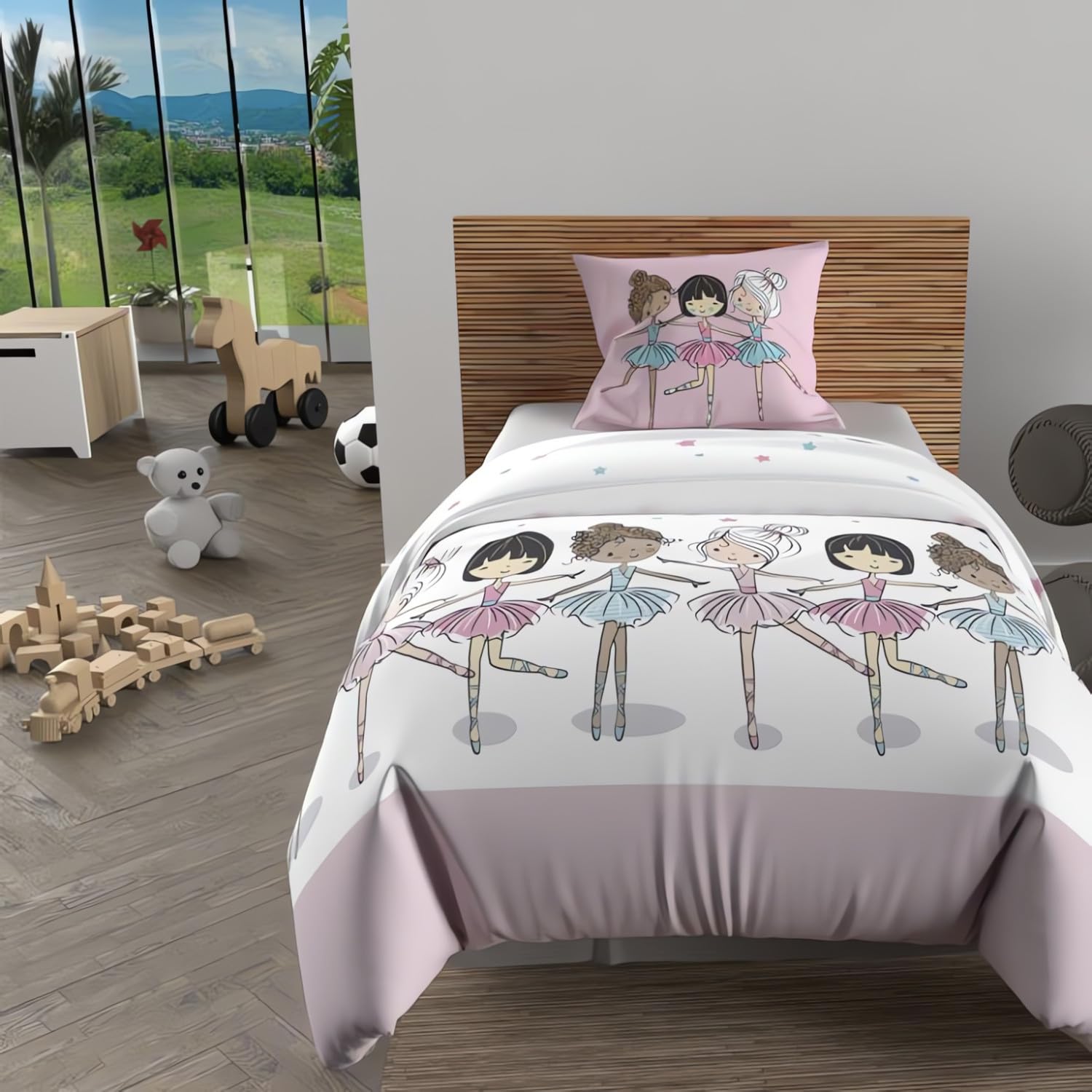 Housse de couette danseuses rose Soleil d'ocre 140x200 pour illuminer la chambre de votre fille