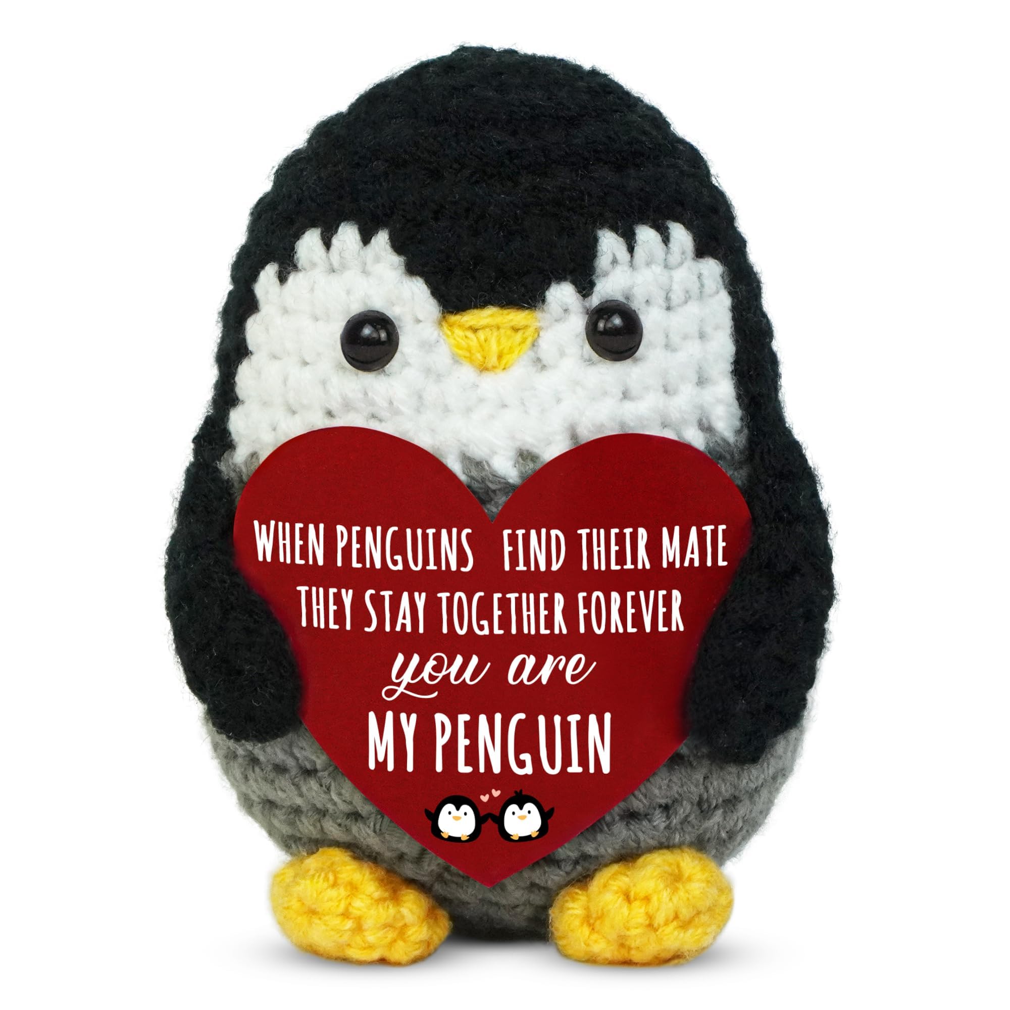 Crochet Toys, Valentines Day Gifts, Positive Penguin Crochet - Anniversary Birthday Gifts for Men Women Boyfriend Girlfriend Husband Wife, Couple Valentines Gift, I Love You Gift for Him Her-image-23