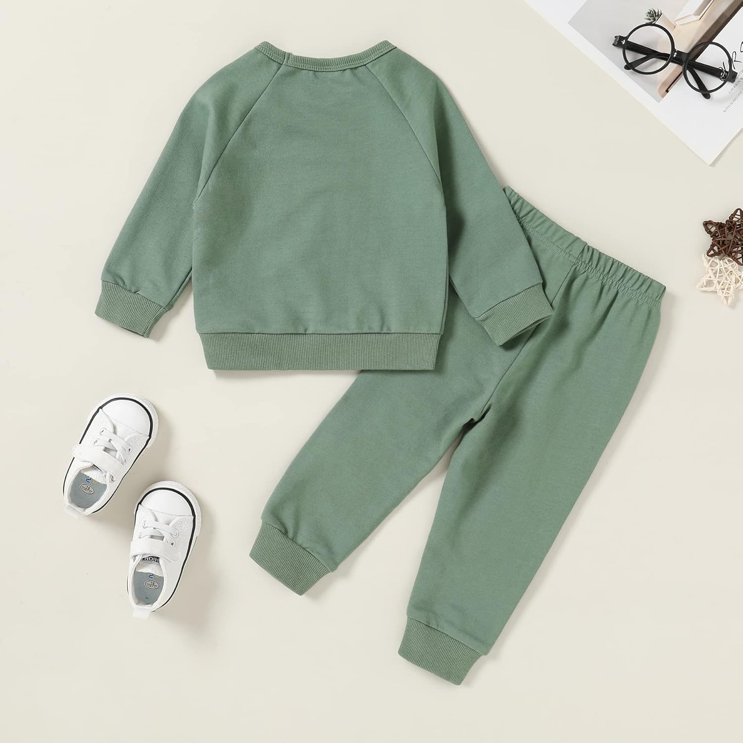 Happy Town Fall Outfits for Toddler Girl Boy Long Sleeve Top and Long Pants Set Toddler Sweatsuits - Image 3