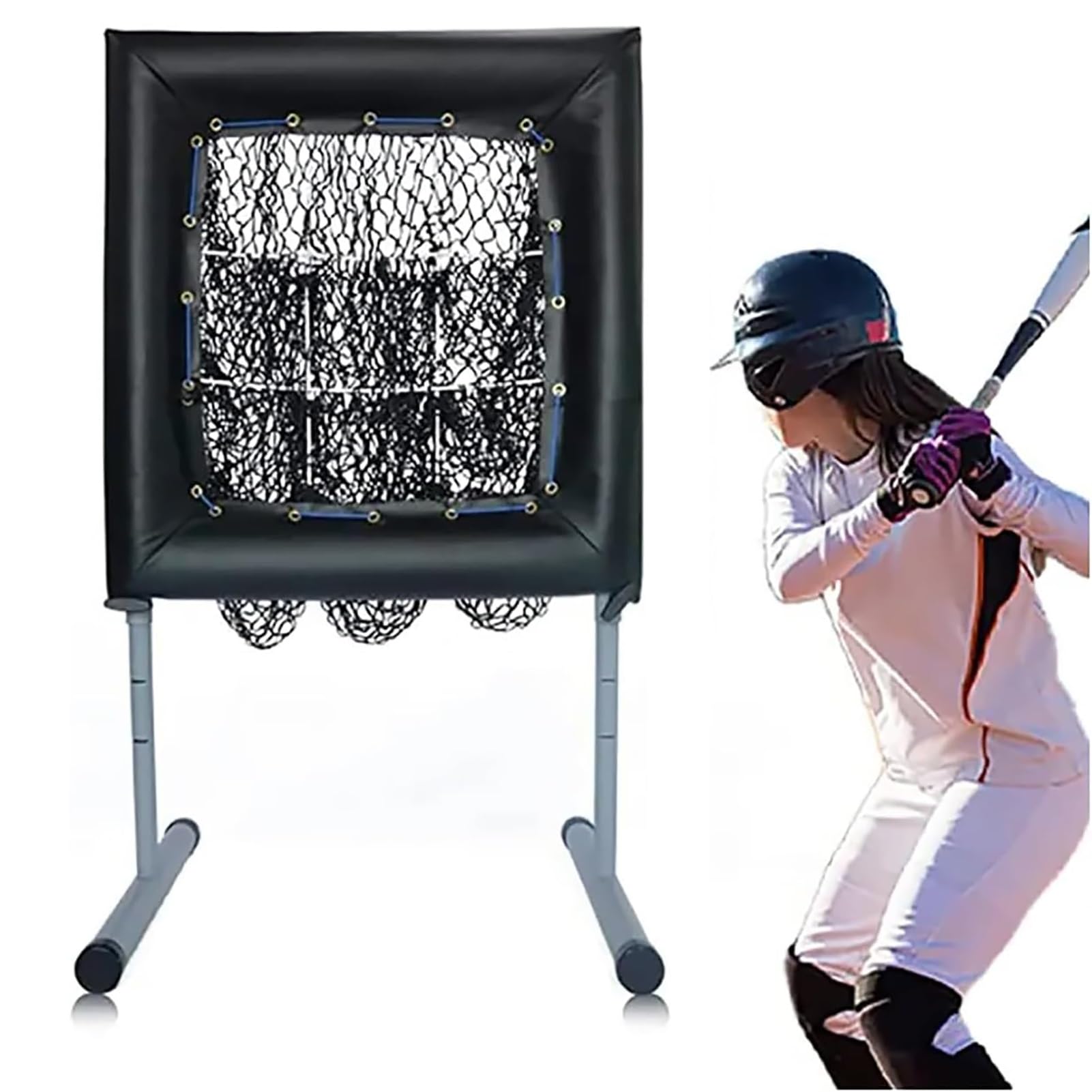 Rete da lancio for baseball softball, bersaglio da lancio a 9 buche, altezza e angolazione regolabili, ausilio for l'allenamento a casa, attrezzatura for l'allenamento di softball e baseball, for uso